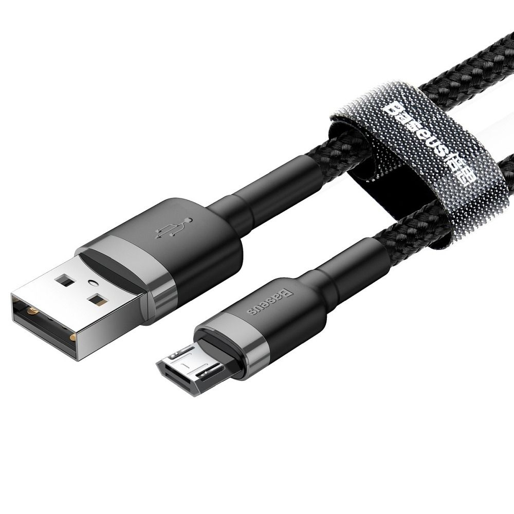 Cablu Baseus Cafule, USB-A la Micro USB, 2.4A, 1m, Negru/Gri [1]