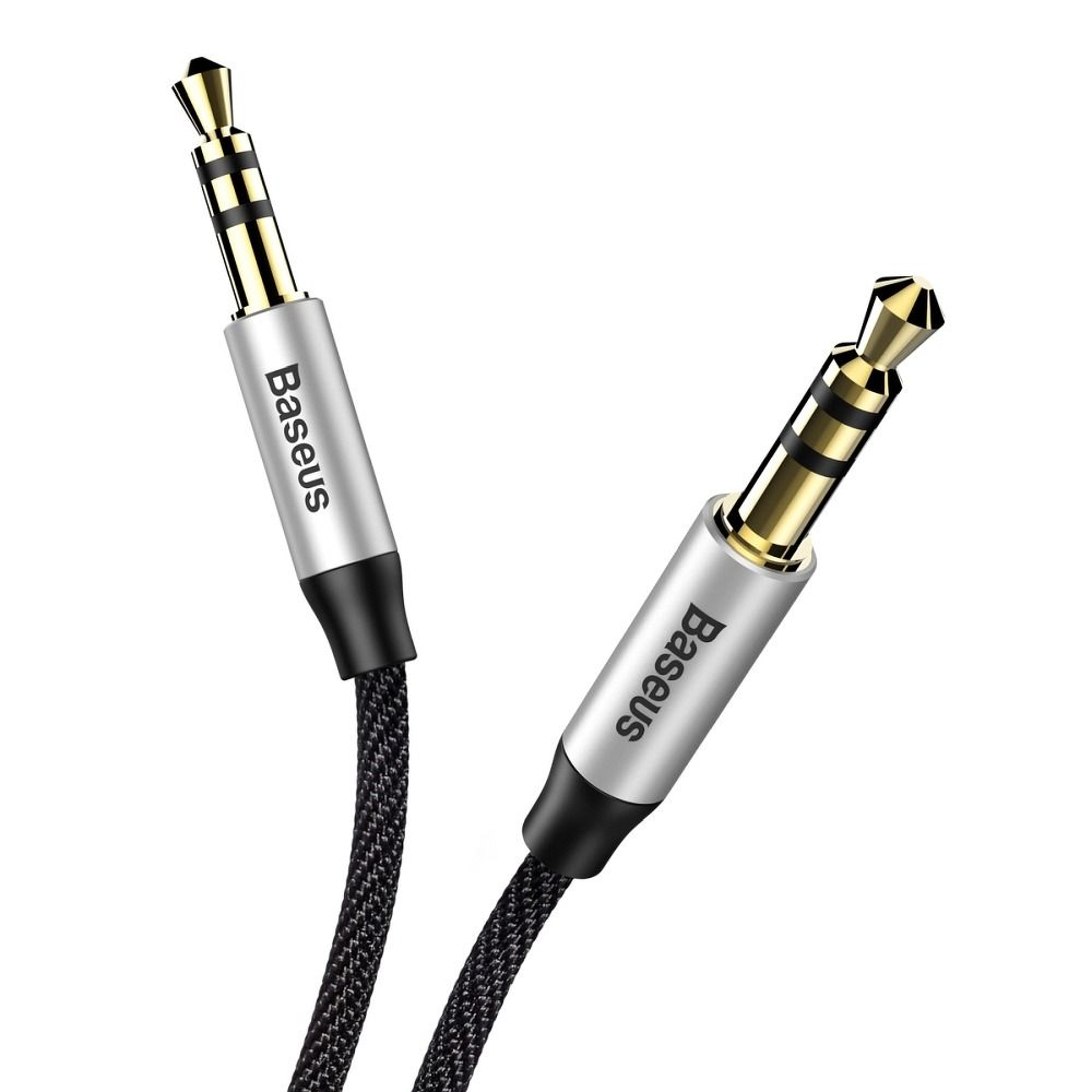 Cablu BASEUS Mufă AUX 3,5 mm (tată) la Mufă 3,5 mm (tată) CAM30-CS1 1,5 m negru argintiu [3]