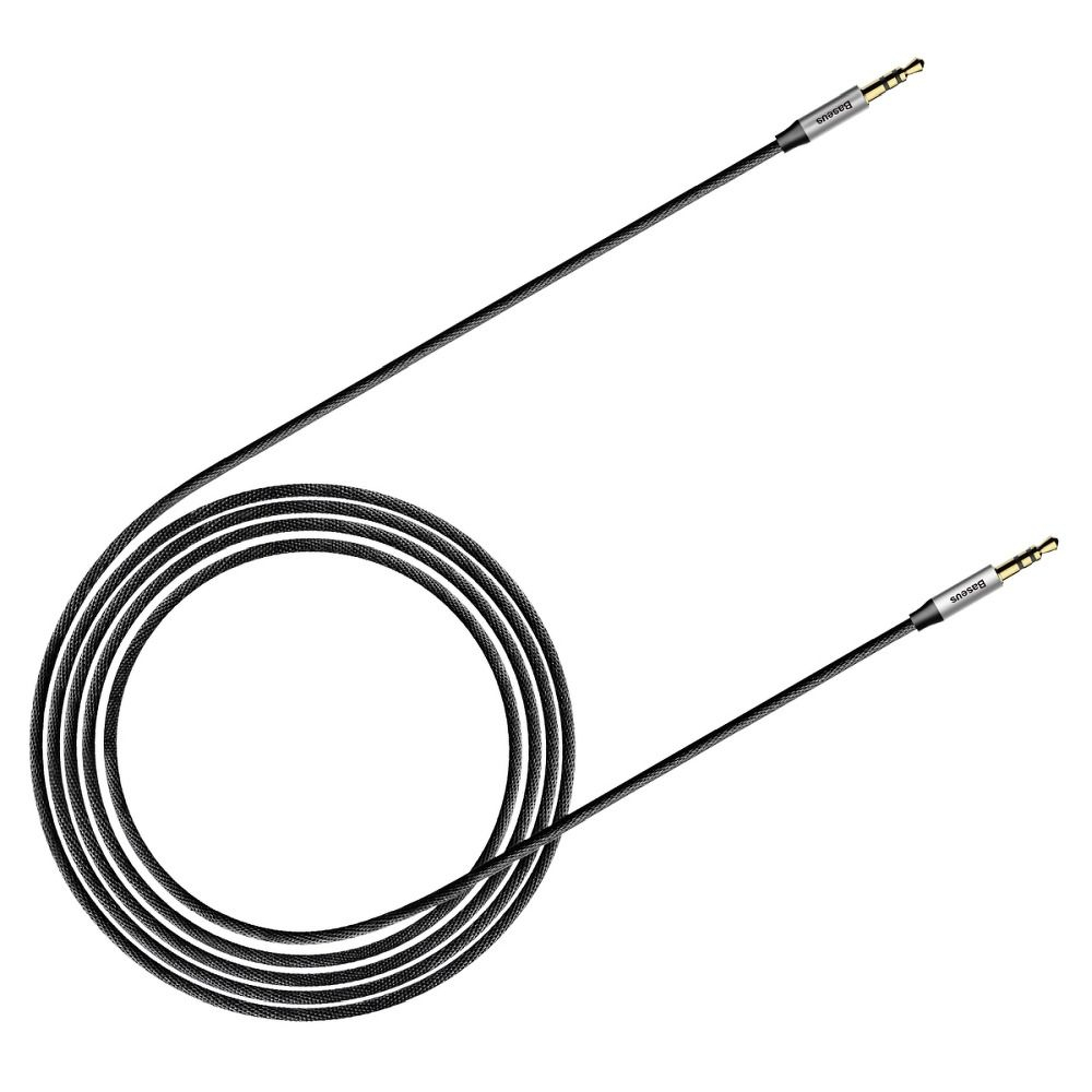 Cablu BASEUS Mufă AUX 3,5 mm (tată) la Mufă 3,5 mm (tată) CAM30-CS1 1,5 m negru argintiu [2]