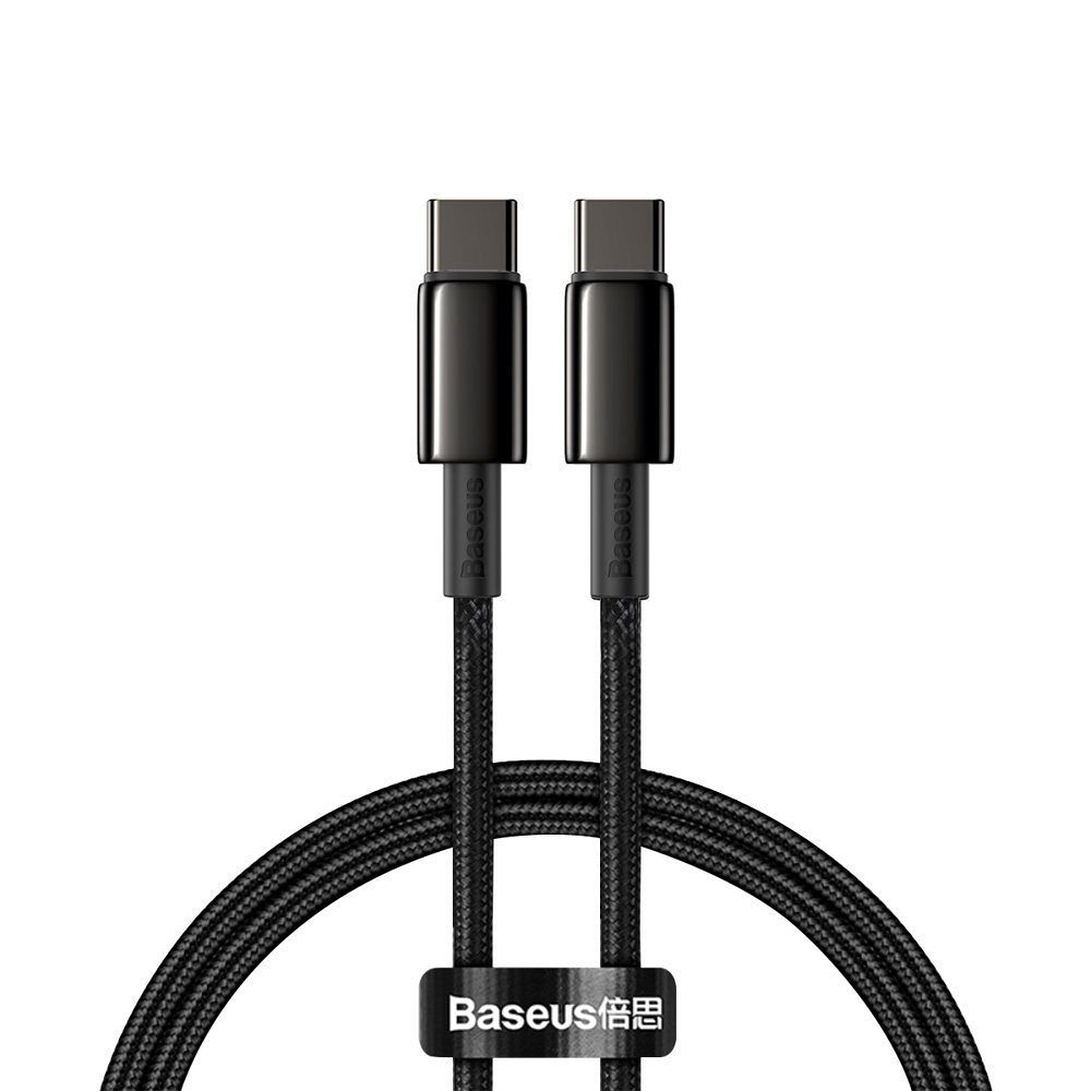 Cablu Baseus Type-C la Type-C PD 5A 100W Tungsten CATWJ-01, 1 m, Negru [8]