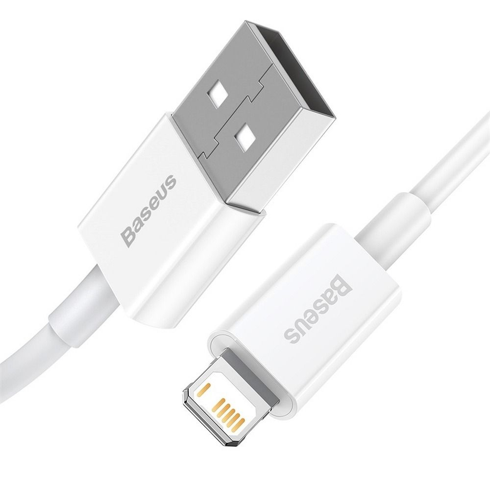 Cablu Baseus USB-A la Lightning, 2.4A, Superior Series, 1m, Alb [3]