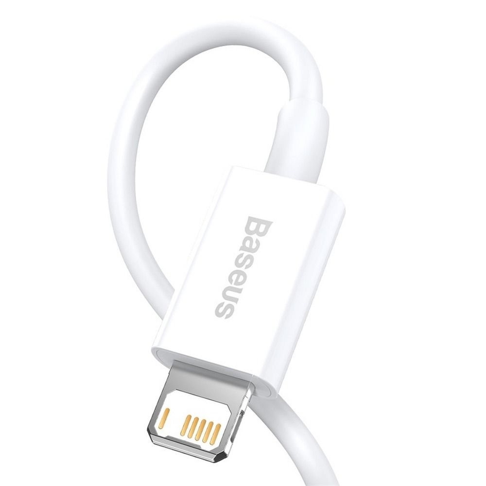 Cablu Baseus USB-A la Lightning, 2.4A, Superior Series, 1m, Alb [2]