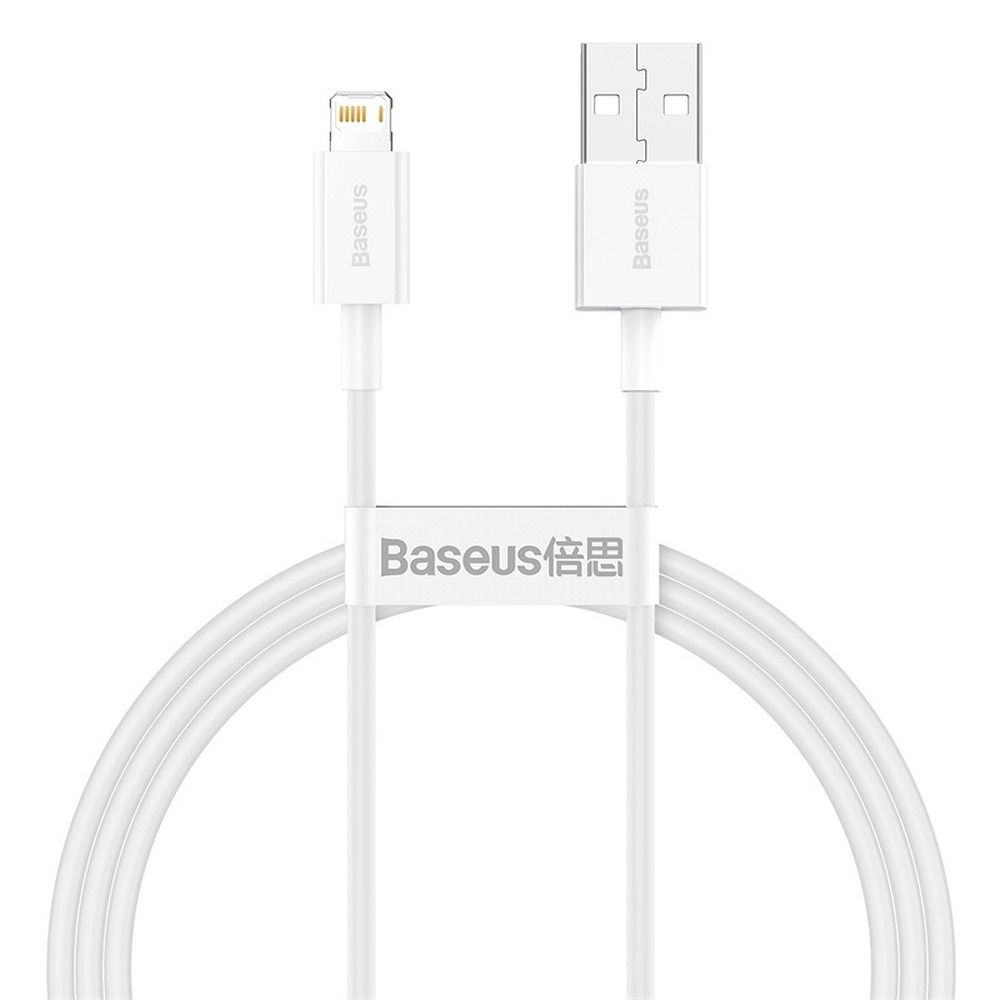 Cablu Baseus USB-A la Lightning, 2.4A, Superior Series, 1m, Alb [1]
