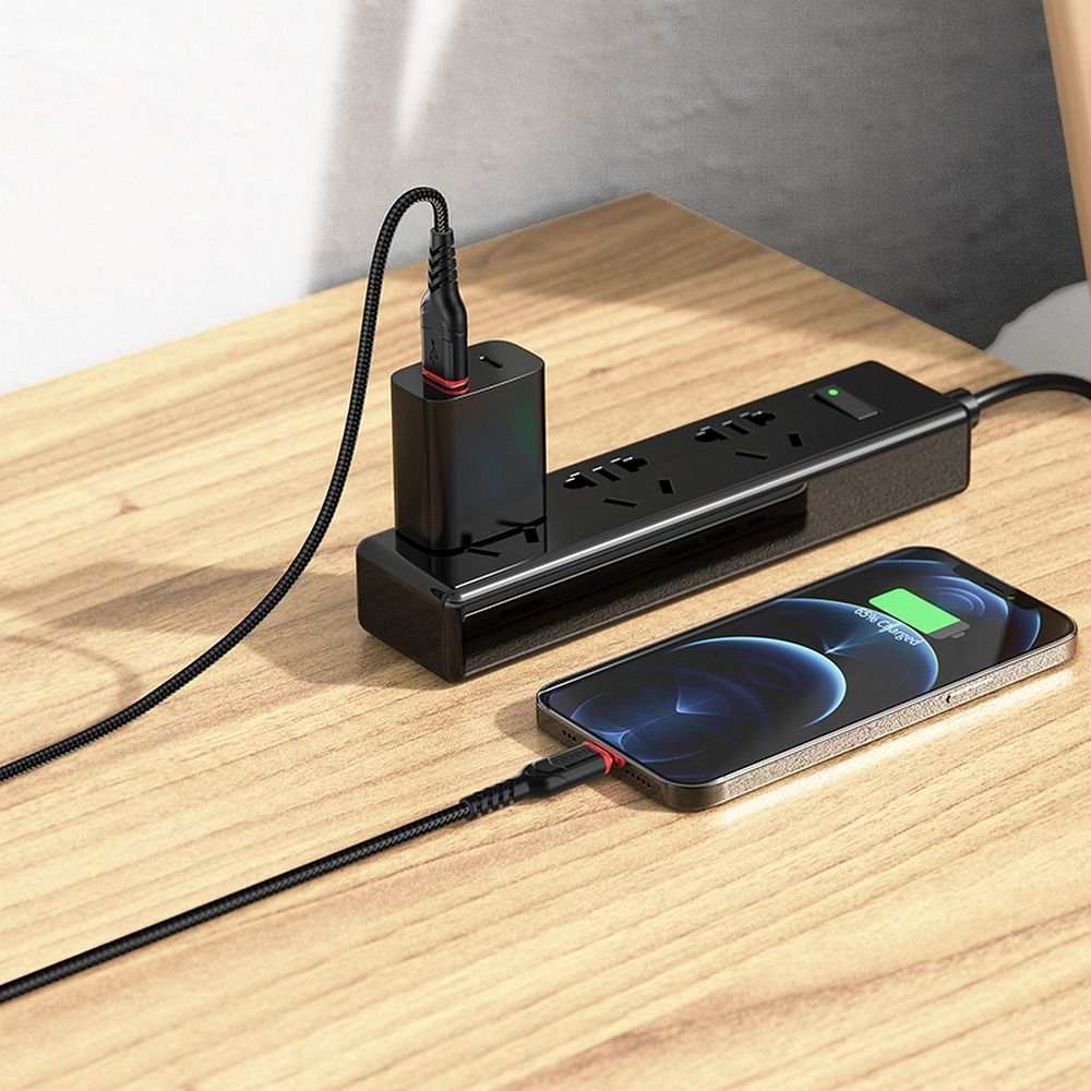 Cablu Hoco USB-A la Lightning 2.4A X59, 1 m, Negru [2]