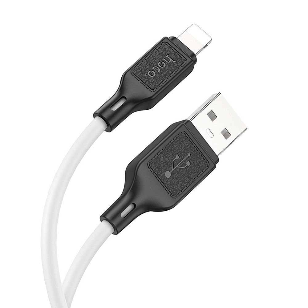 Cablu USB Hoco X90, USB-A la Lightning, 2.4A, 1m, Alb [1]