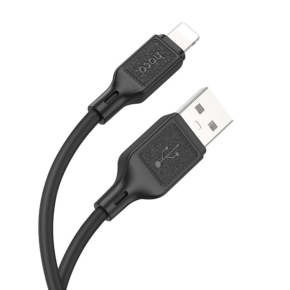 Cablu USB Hoco X90, USB-A la Lightning, 2.4A, 1m, Negru [1]