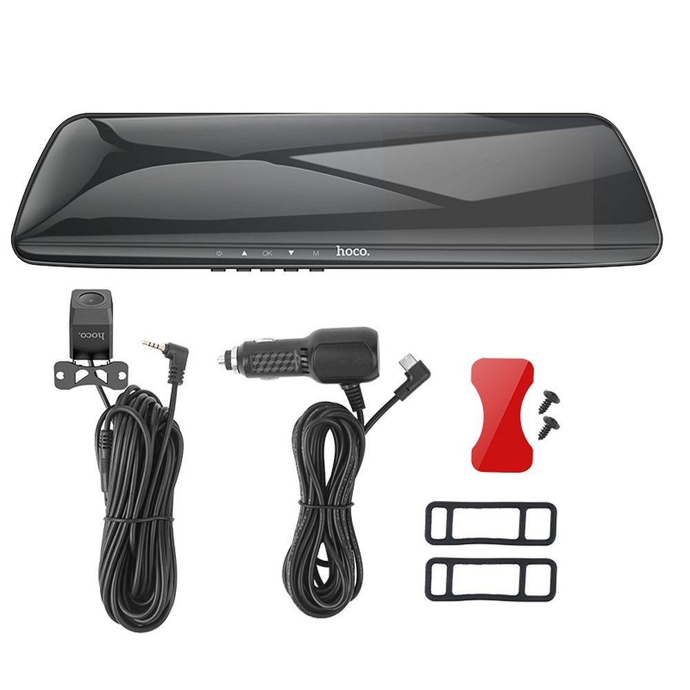 Cameră auto HOCO pentru oglindă cu ecran 4,5" + cameră spate 1080P/30fps DV4 negru [2]