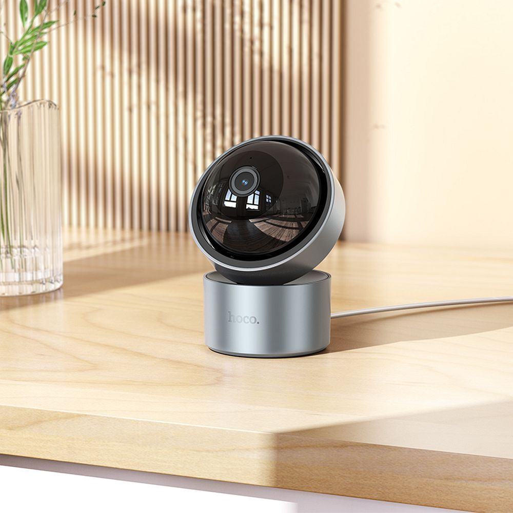 Cameră de supraveghere interioară Hoco D5, Full HD, Mod Nocturn, Reglabilă, Argintie [3]