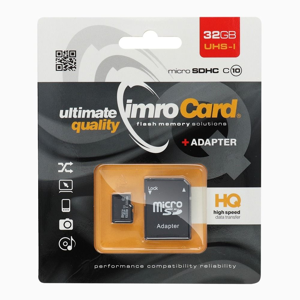 Card de Memorie IMRO MicroSD, 32GB, 100MB/s, Class 10 UHS-I, cu Adaptor SD [1]