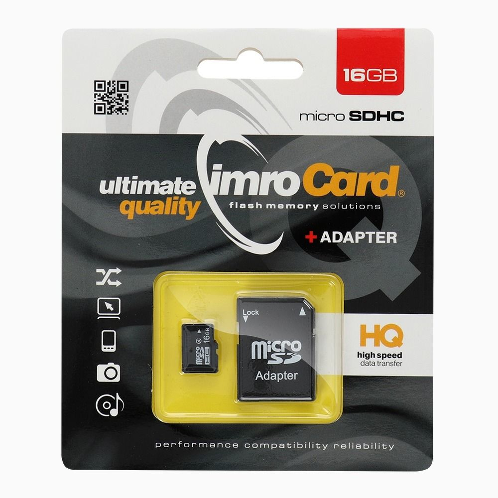Card Memorie Imro MicroSD 16GB cu Adaptor SD - Stocare Fiabilă și Versatilă [1]