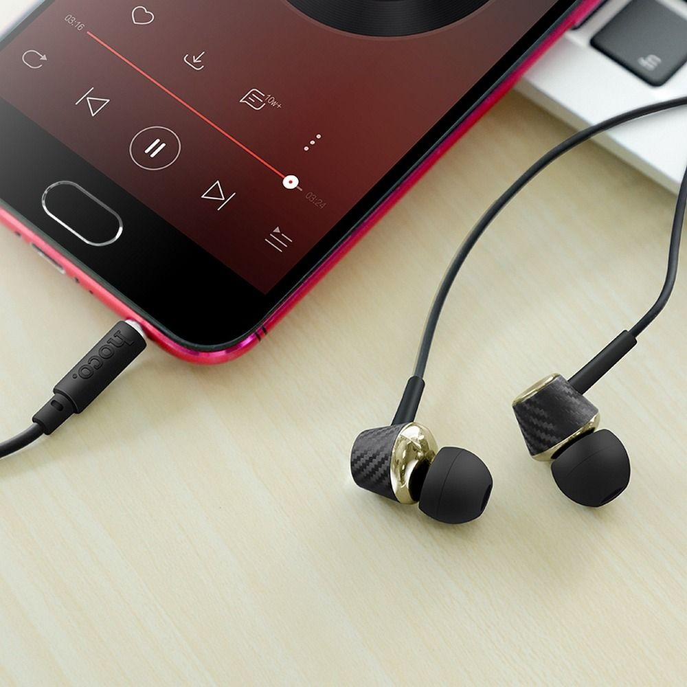 Căști cu Fir Hoco Jack 3.5 mm și Microfon M70, Negru [2]