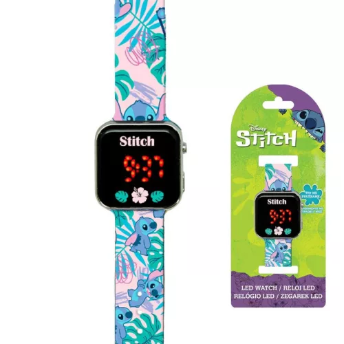 Ceas digital LED Disney Lilo and Stitch – Model cu frunze tropicale [1]