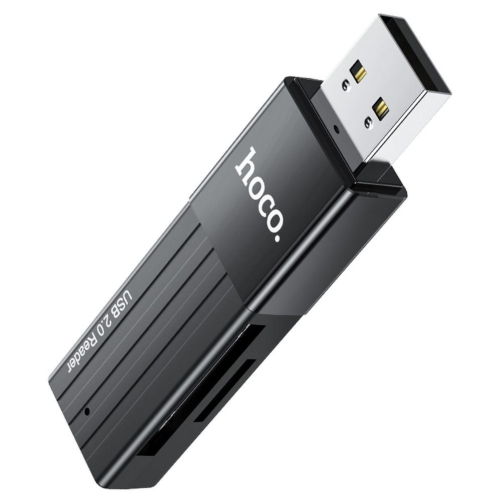 Cititor de Carduri Hoco HB20, 2 în 1, USB-A 2.0, Negru [5]