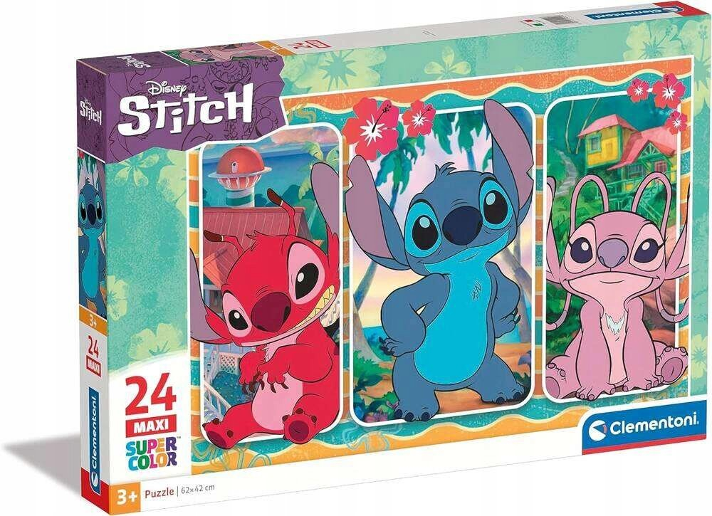 Clementoni Disney Lilo & Stitch Maxi Puzzle – 24 piese (62×42 cm) [1]