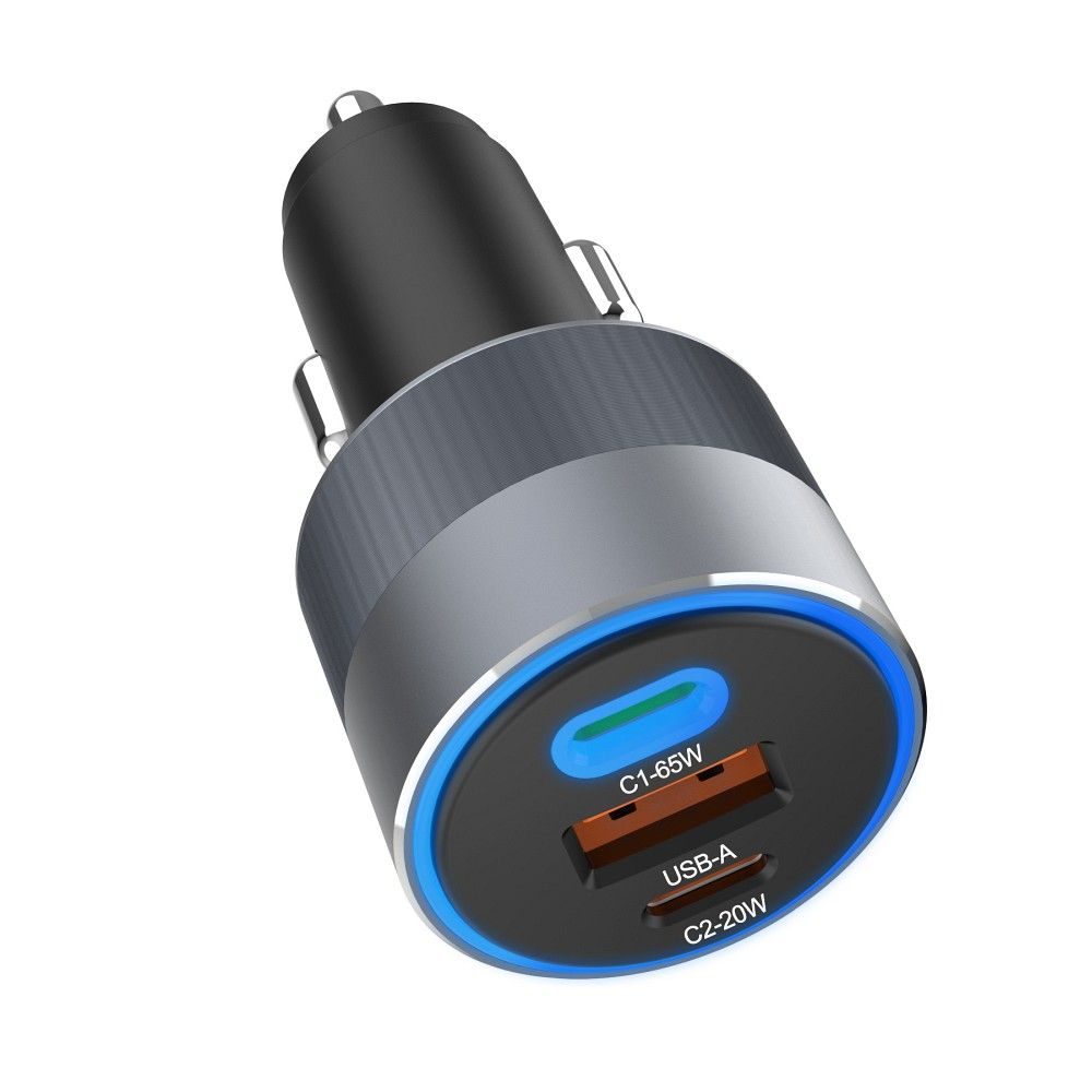 Forcell F-Energy Alu Car Charger - Încărcător Auto 2 x Type-C + USB-A, PD QC4.0, SFC 20W 3A 85W, Gri [5]