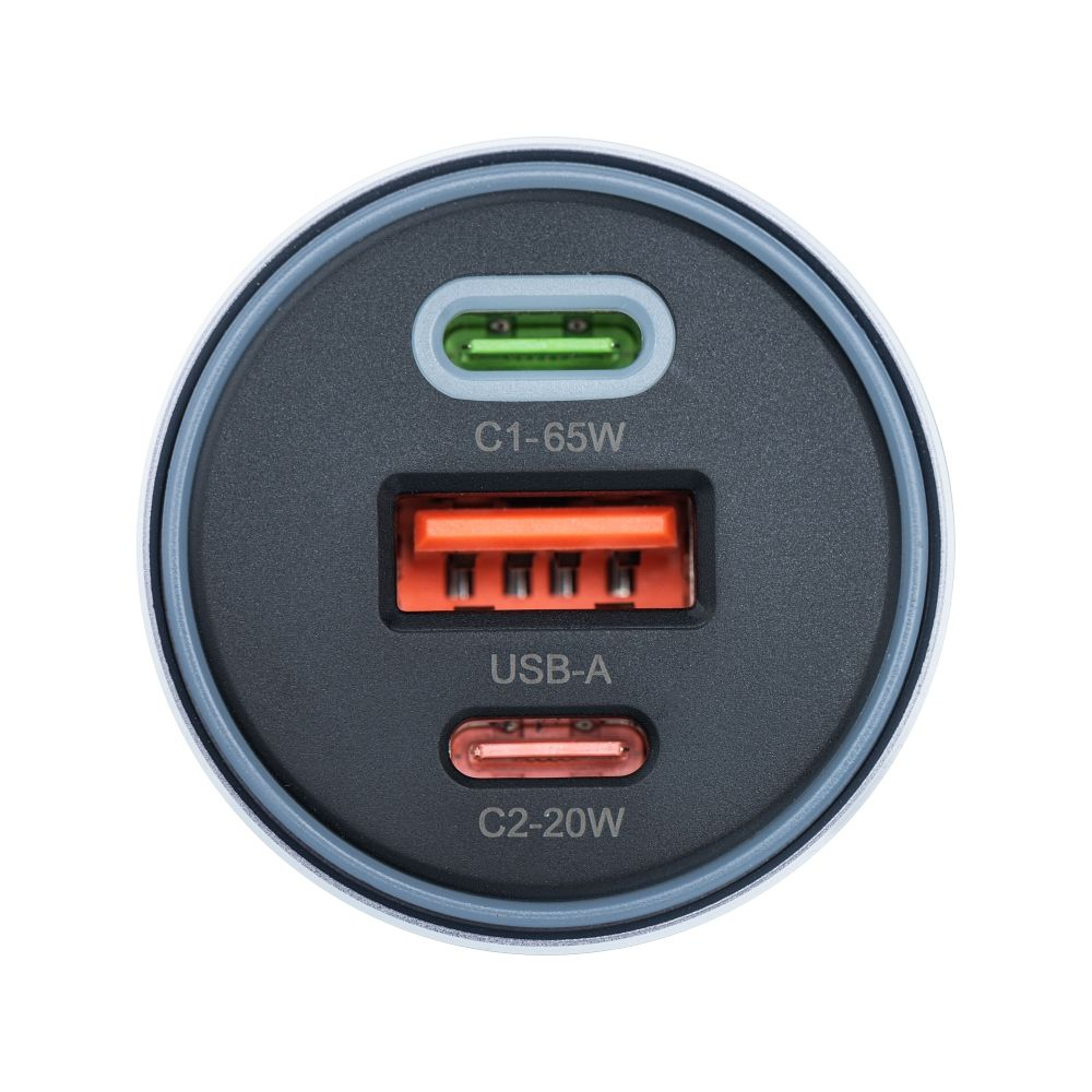 Forcell F-Energy Alu Car Charger - Încărcător Auto 2 x Type-C + USB-A, PD QC4.0, SFC 20W 3A 85W, Gri [2]
