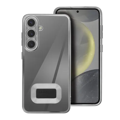 Husă GLAM silver pentru Samsung Galaxy A34 5G – TPU transparent cu ramă argintie elegantă [1]