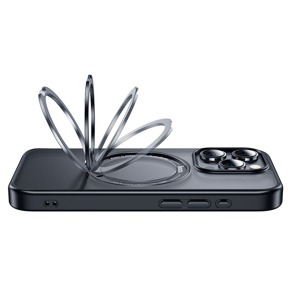 Husă HOCO AS1 cu inel rotativ compatibil cu MagSafe pentru iPhone 15 Pro neagră [3]