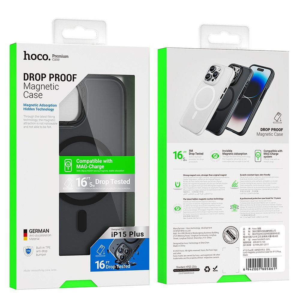 Husă Lord Compatibilă MagSafe Hoco AS2 pentru iPhone 15, Negru [6]