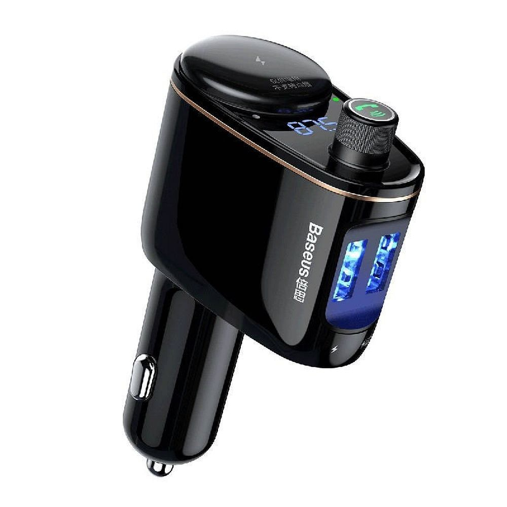 Încărcător Auto Baseus cu 2 x USB-A și Transmițător FM + BT, 3.4A, S-06, CCHC000001, Negru [4]