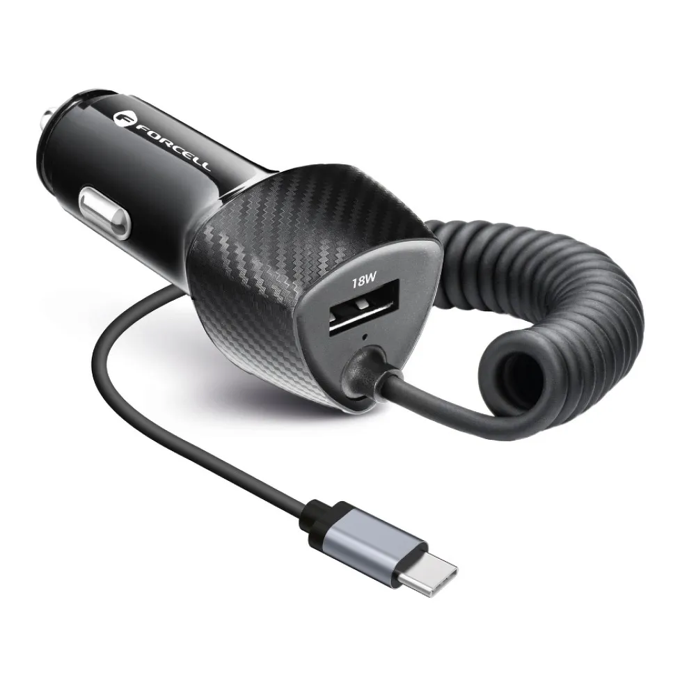 Încărcător Auto Forcell F-Energy Carbon CC50 – 1A USB, Compact și Fiabil [1]