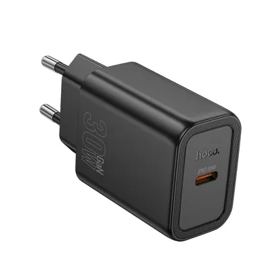 Încărcător de Perete HOCO N62 – USB-C, PD QC 30W, Încărcare Rapidă, Negru [1]