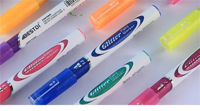 Marker cu Vopsea Glitter Paint – Culori Strălucitoare, Efect Sclipitor, pentru Creativitate [2]