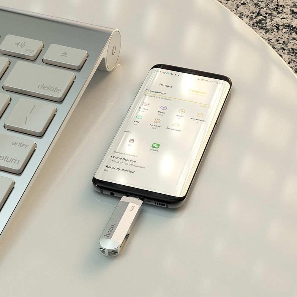 Memorie Flash Drive USB , Hoco, 16 GB, Argintiu [4]