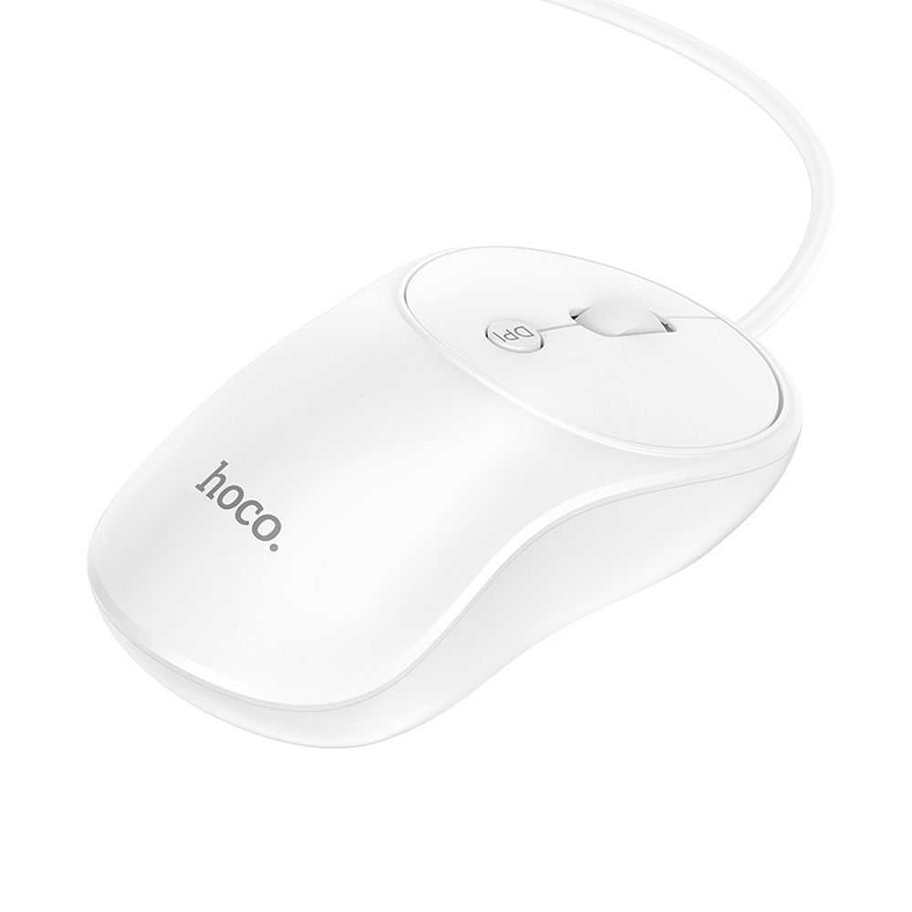Mouse Hoco cu Fir USB-A, GM13, 1.5m, Alb [1]