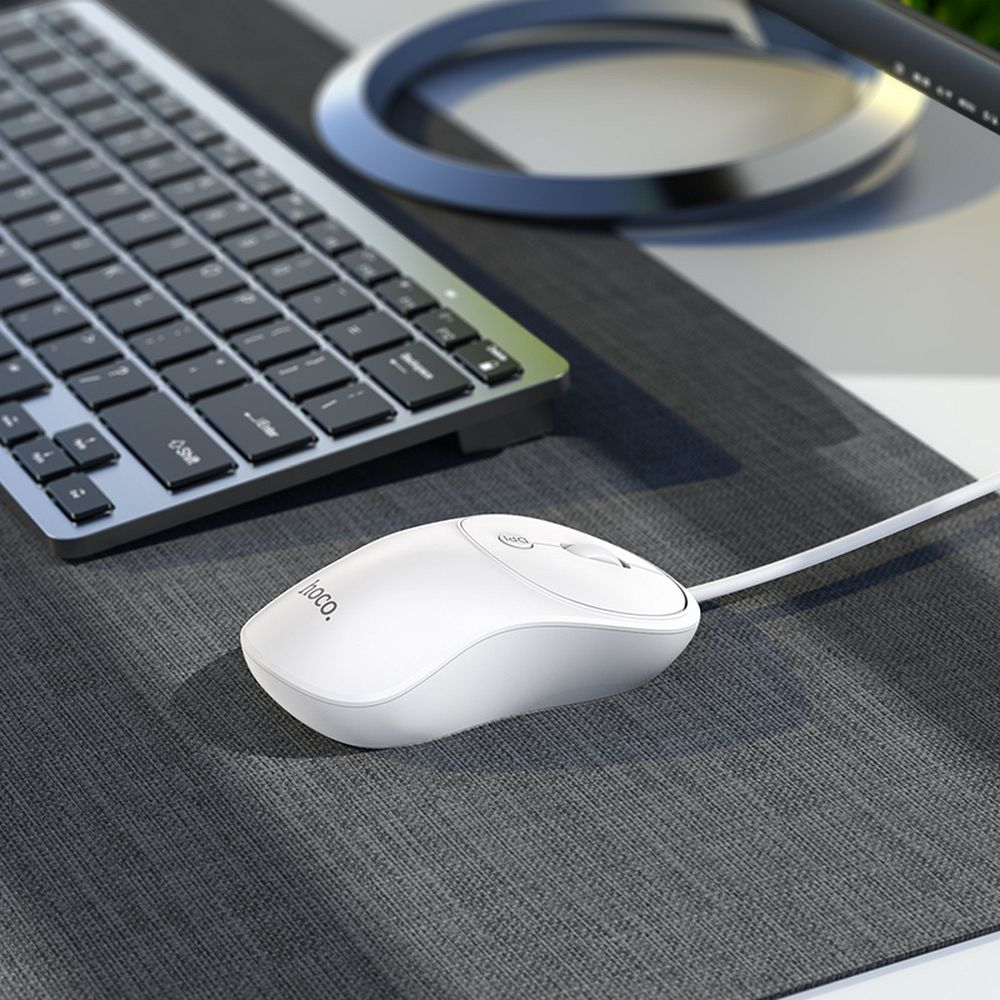 Mouse Hoco cu Fir USB-A, GM13, 1.5m, Alb [6]