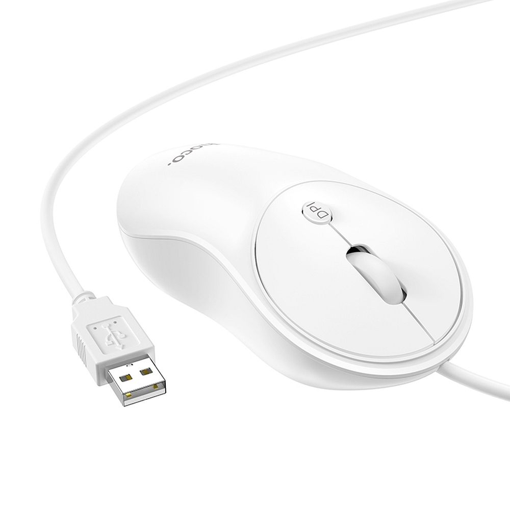 Mouse Hoco cu Fir USB-A, GM13, 1.5m, Alb [5]