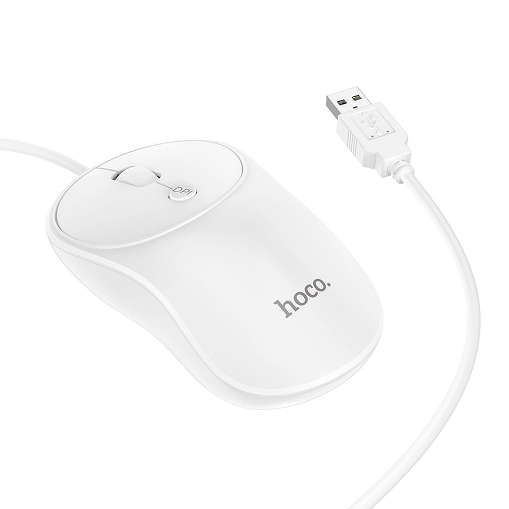 Mouse Hoco cu Fir USB-A, GM13, 1.5m, Alb [4]