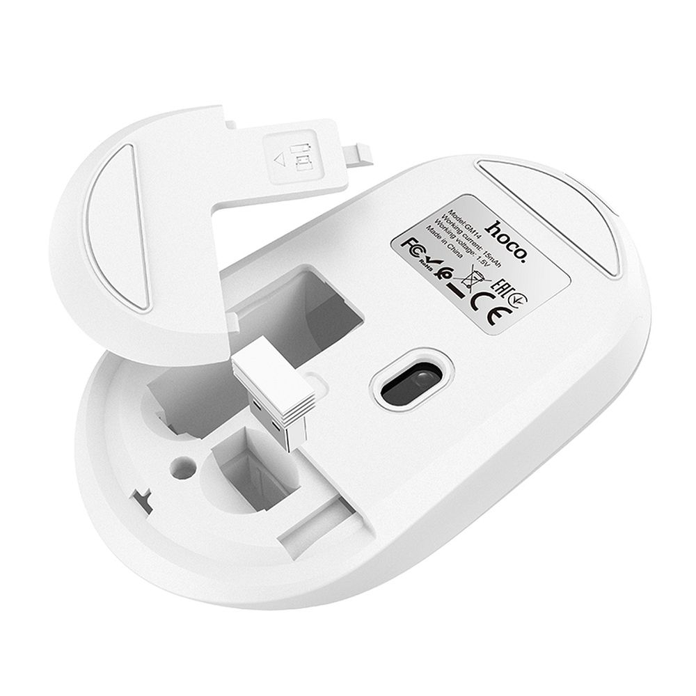 Mouse Wireless HOCO GM14 2.4G, 1200 DPI, Alb [3]