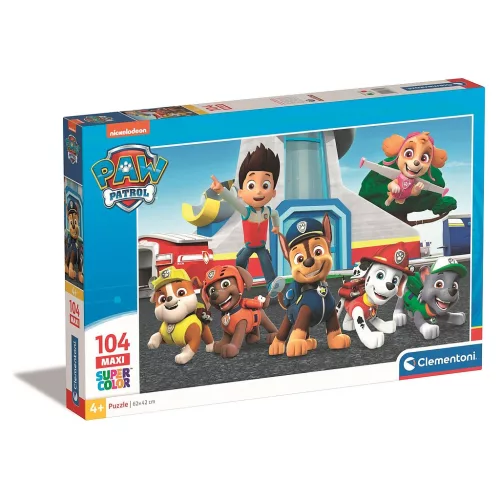Patrula Catelusilor - Puzzle Maxi Clementoni cu 104 Piese, Dimensiune 62x42 cm, SuperColor [1]