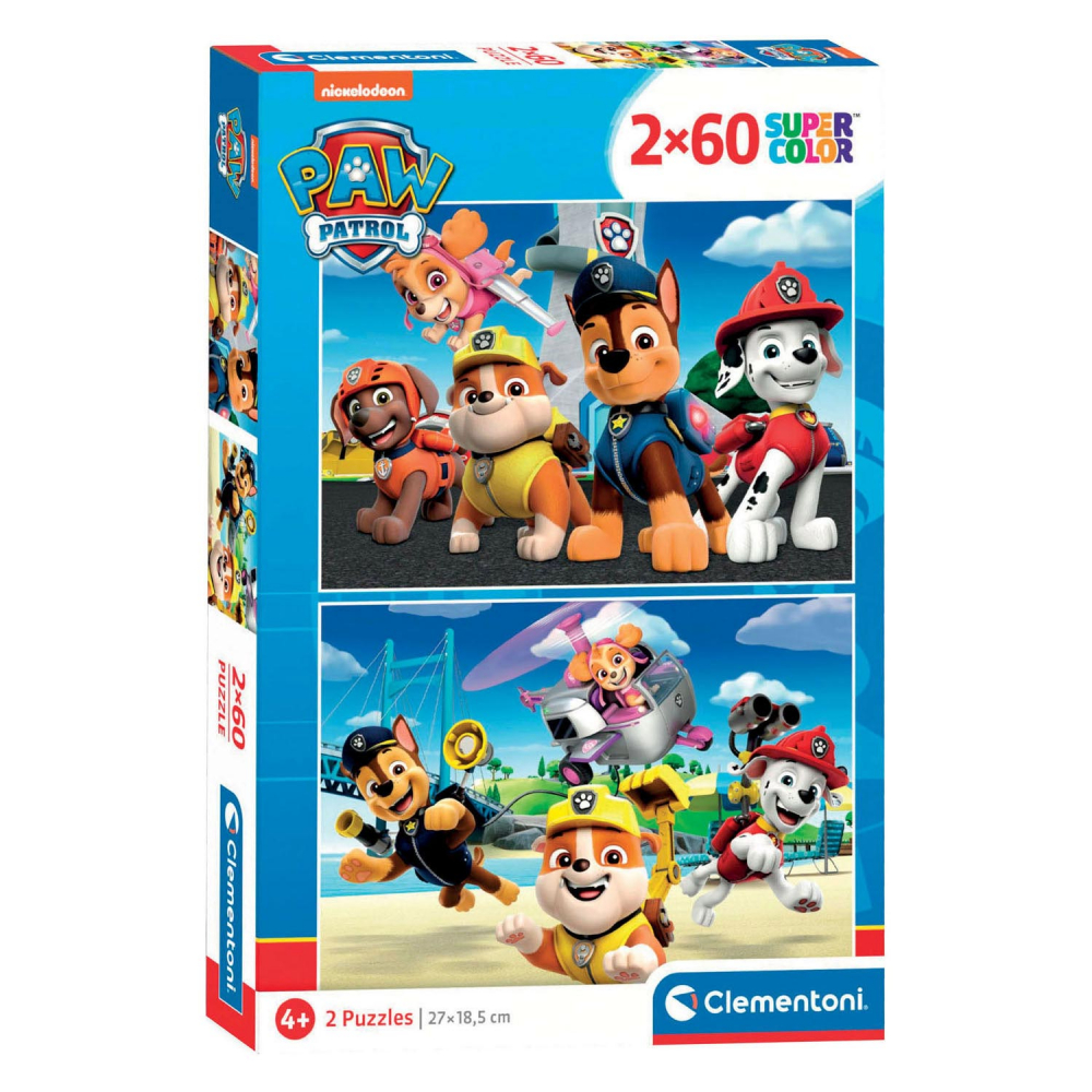 Patrula Cățelușilor Squad – Puzzle Set 2x60 Piese Clementoni, 4+ Ani [1]