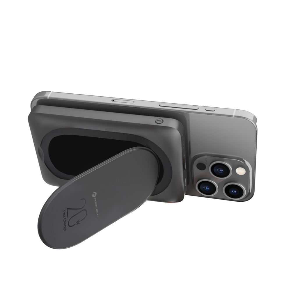Powerbank Forcell F Energy F10K2 MagStand, Compatibil cu MagSafe, PD QC3.0, 5A, 20W, 10,000 mAh, Negru [3]
