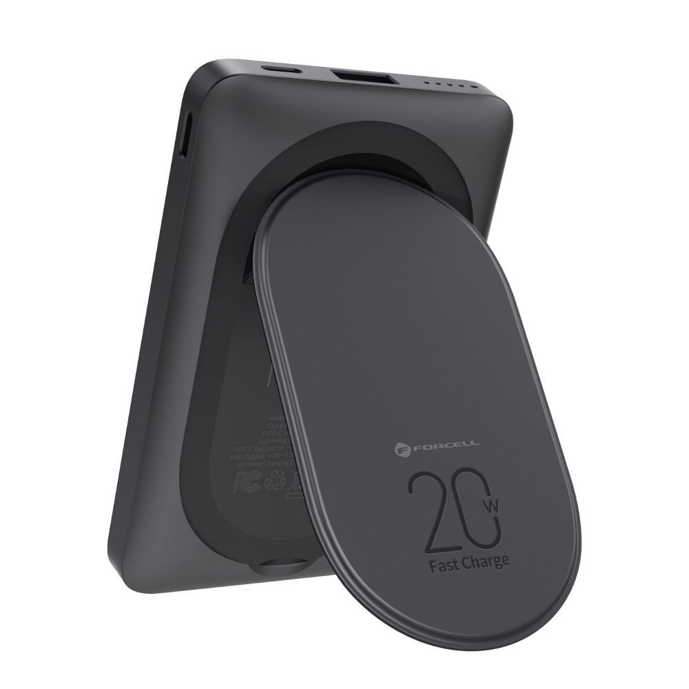 Powerbank Forcell F Energy F10K2 MagStand, Compatibil cu MagSafe, PD QC3.0, 5A, 20W, 10,000 mAh, Negru [4]