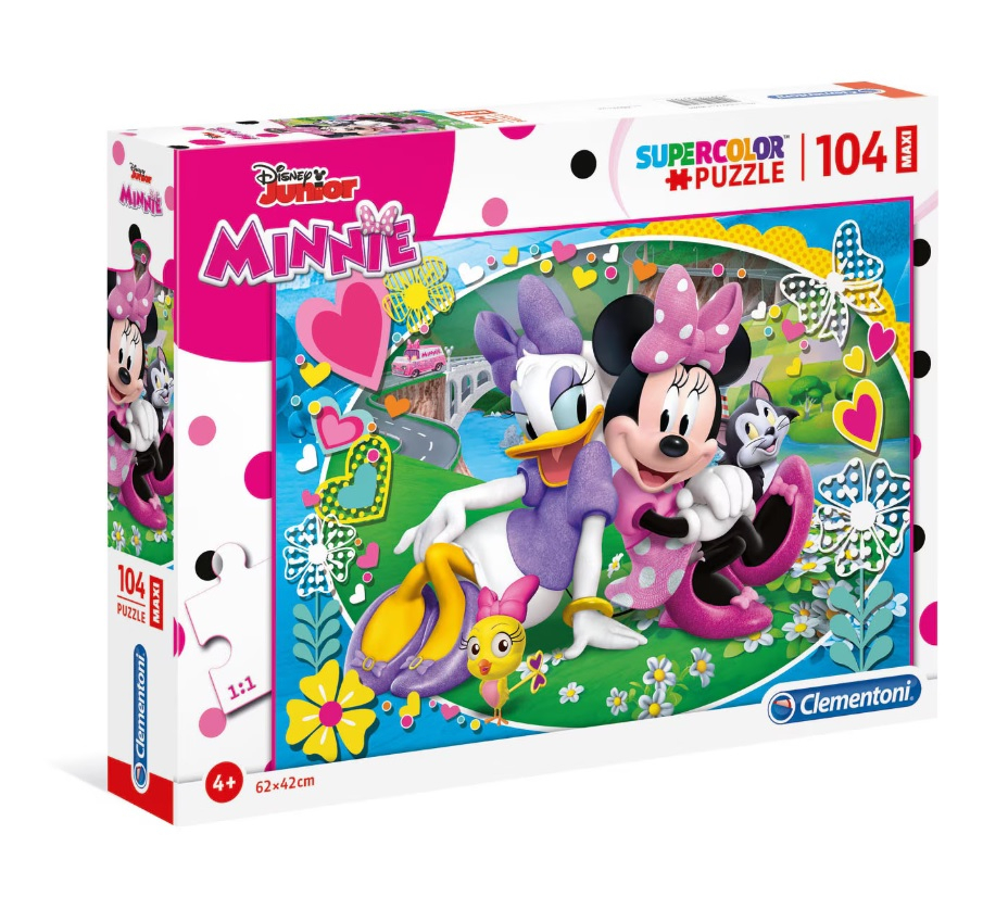 Puzzle Maxi Clementoni 104 Piese - Disney Minnie SuperColor, Dimensiune 62x42 cm [1]