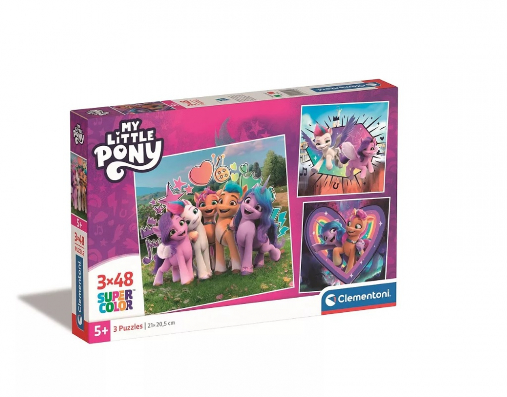 Puzzle My Little Pony Doodles,Micul meu Ponei - Set 3x48 Piese Clementoni [1]