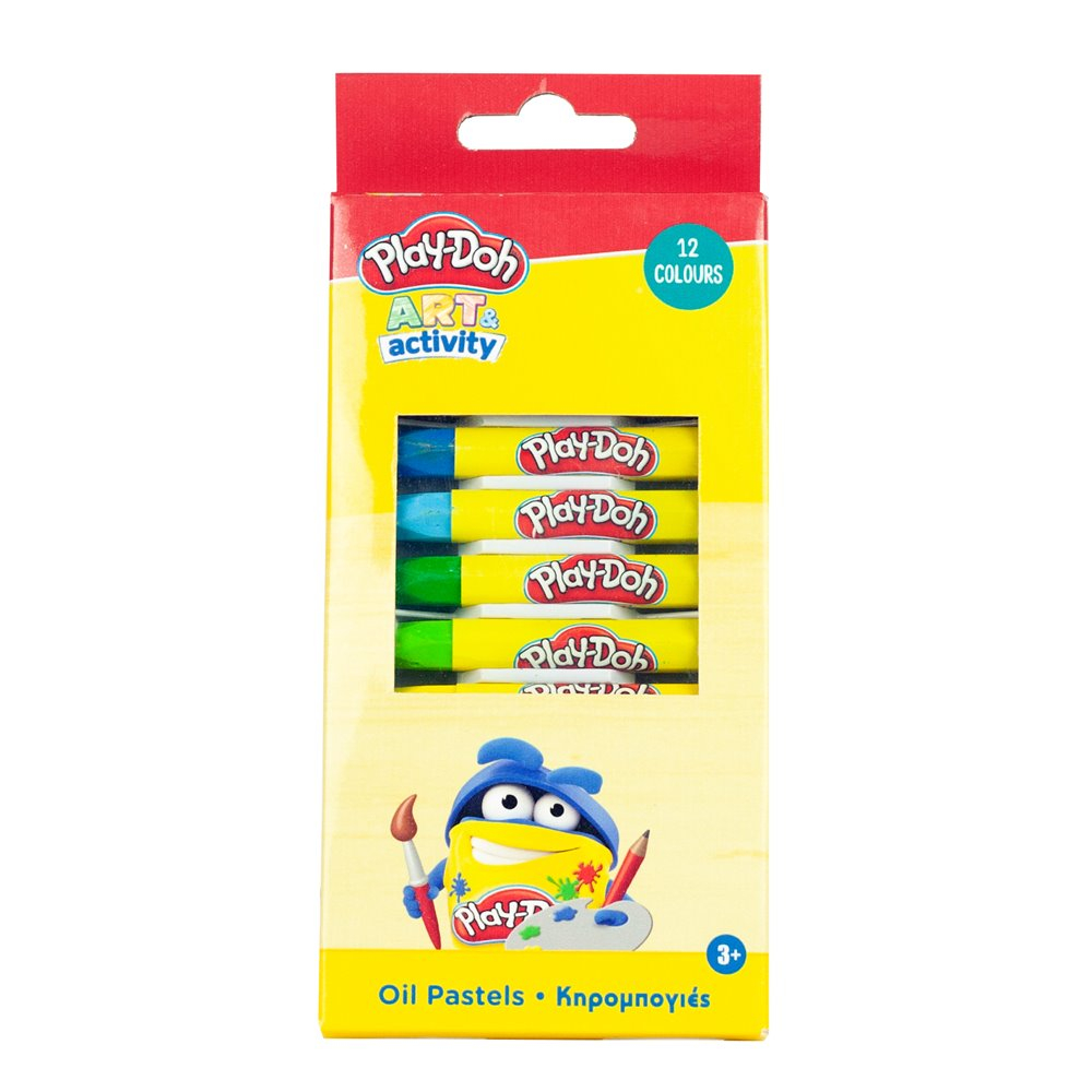 Set 12 Creioane Pastelate cu Ulei Play-Doh Art – Culori Vibrante pentru Desene Artistice [1]