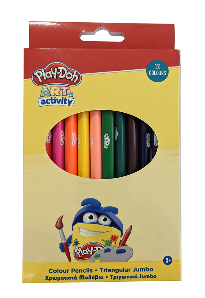 Set 24 Creioane Colorate Triunghiulare Play-Doh Art – Culori Intense pentru Copii Creativi [1]