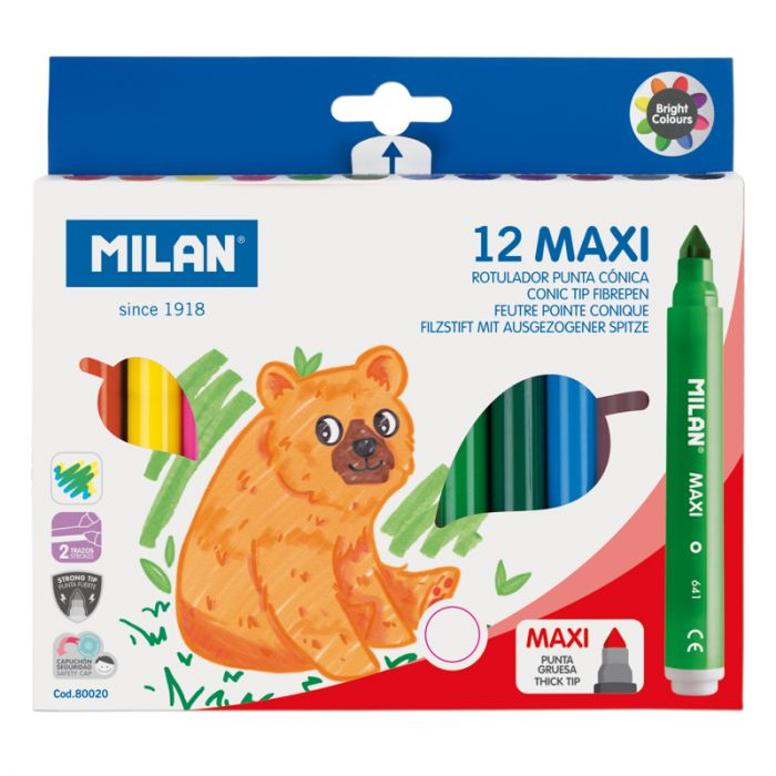 Set Carioci Milan – 12 Culori Lavabile, Non-Toxice, pentru Copii [1]