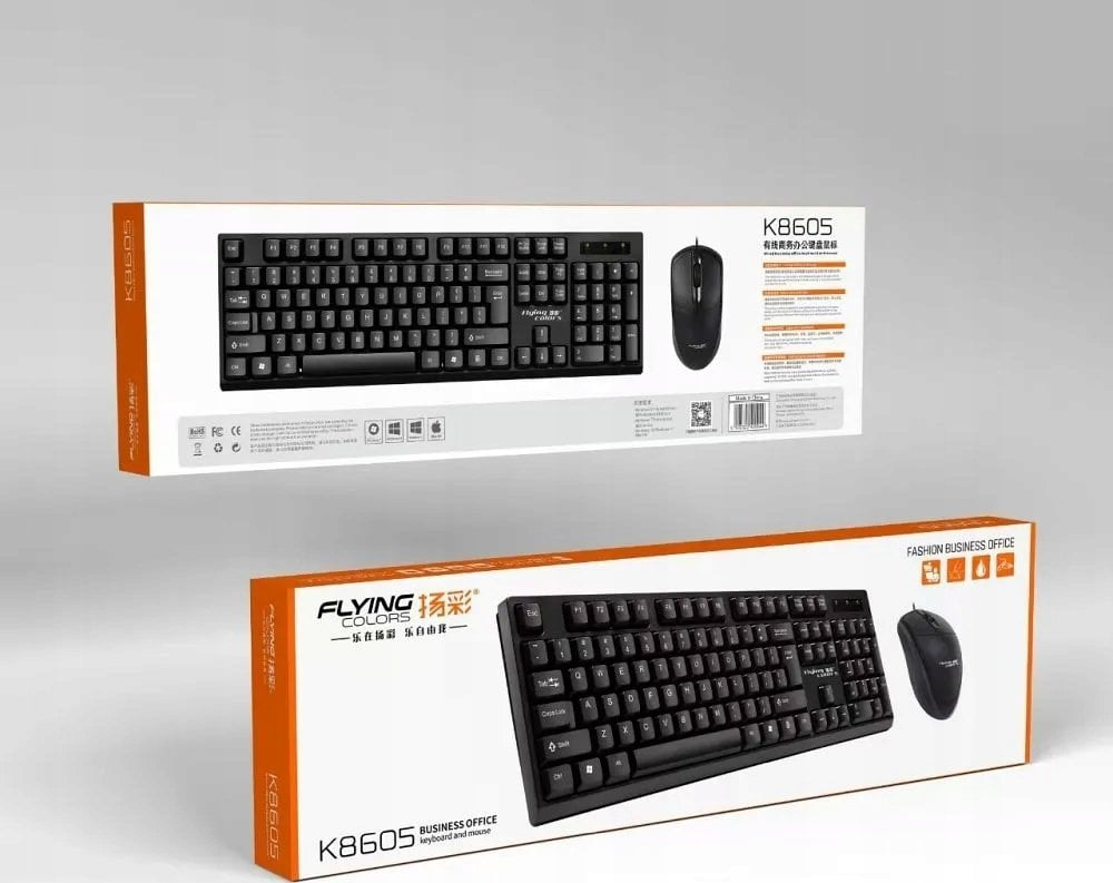 Set Tastatură QWERTY + Mouse K8605 – Conectare USB-A, Ergonomice, Pentru PC & Laptop [1]