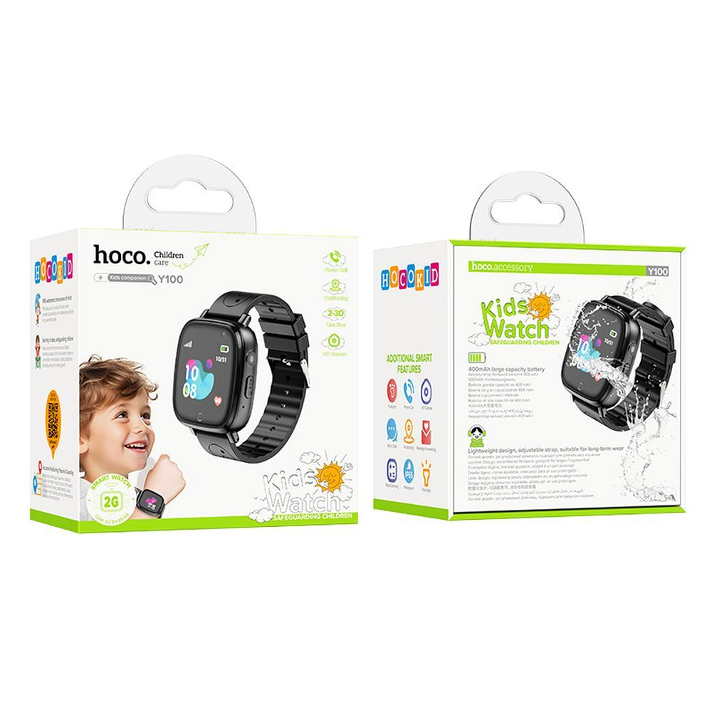 Smartwatch copii Hoco Y100, 2G, cu funcție de apel, negru – siguranță simplificată pentru cei mici [6]