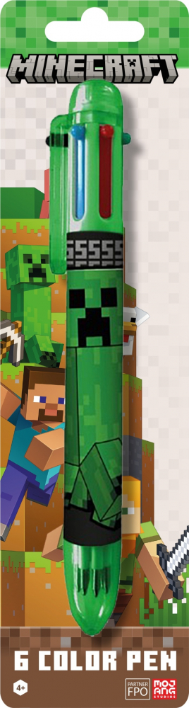 Stilou 6 Culori Minecraft Boom – Multifuncțional, pentru Copii Fani Gaming [1]