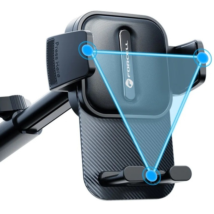 Suport auto Forcell F-Grip Guardian parbriz consola suport telefon masina negru [2]