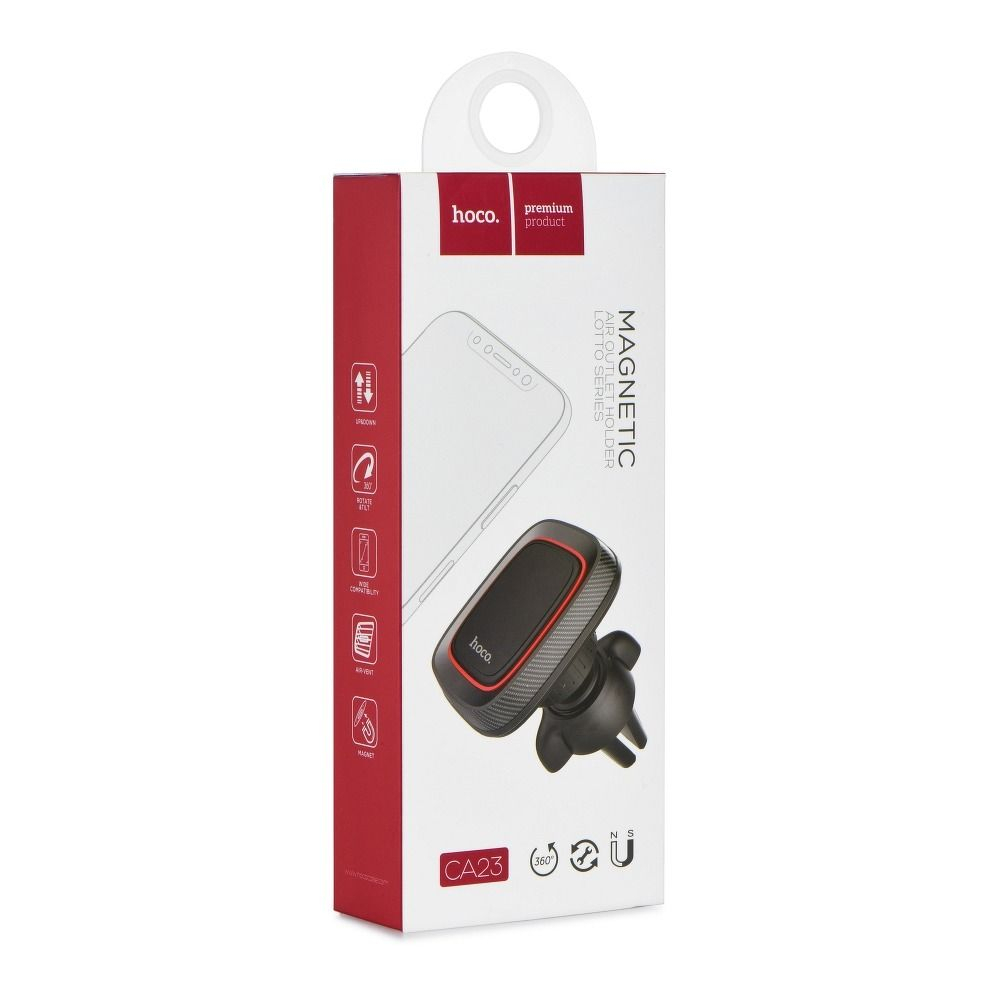 Suport auto HOCO CA23, pentru ventilatie, rotativ 360 °, magnetic, Negru [7]