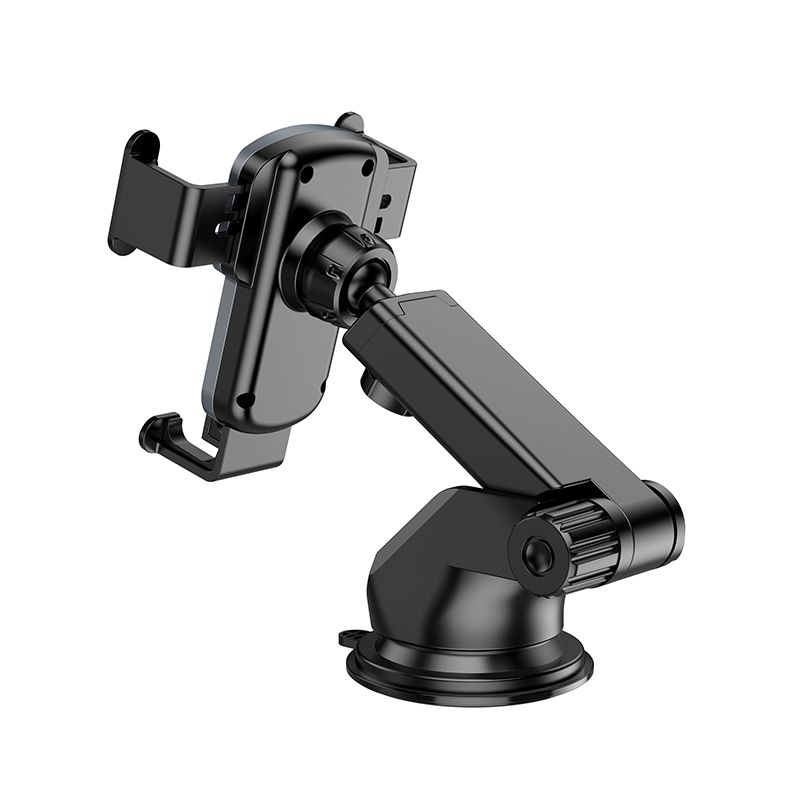 Suport Auto, pentru telefon, pentru parbriz/bord, prindere dispozitiv cu cleme, Auto-Gravity, brat telescopic, rotire 360°, Negru, HOCO (CA104) [6]