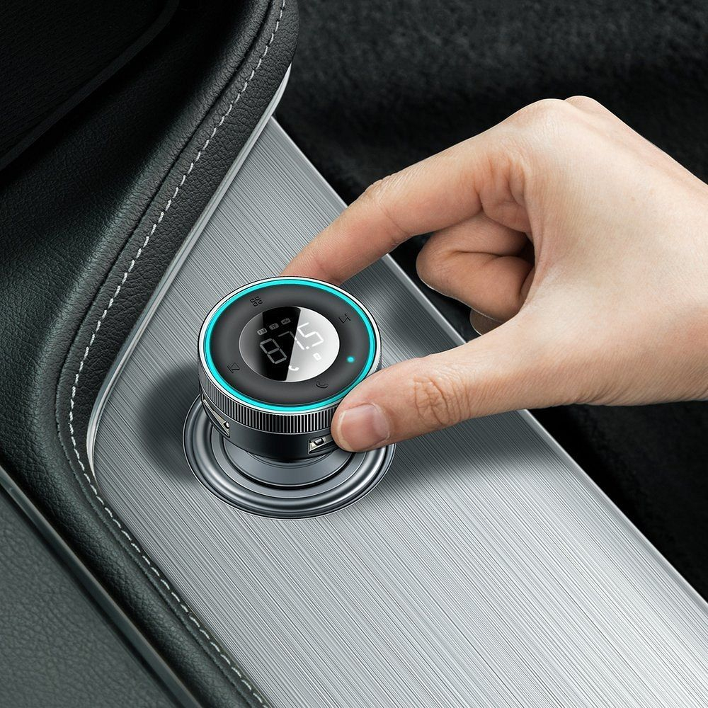 Transmițător FM Bluetooth 5.0 Baseus + Încărcător Auto 2x USB 3.4A QC3.0 – CCLH-01 [8]