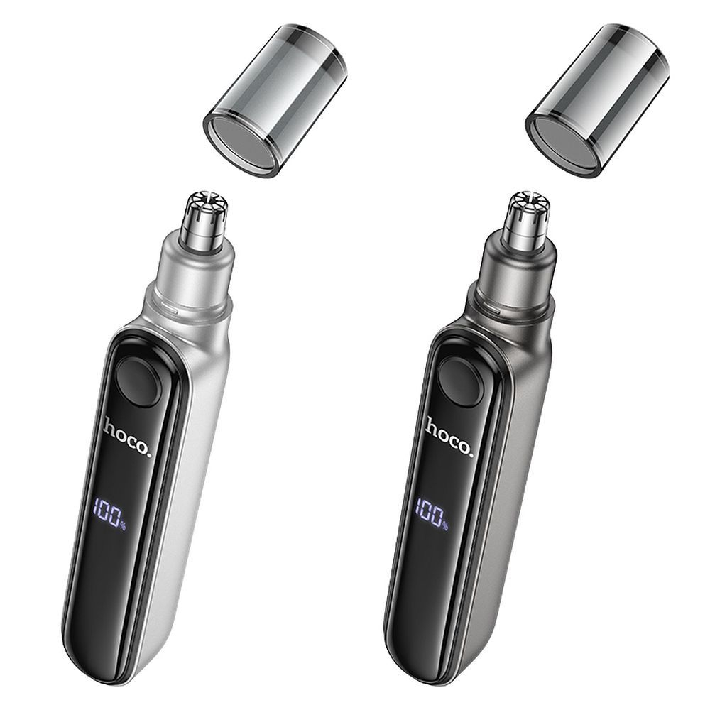 Trimmer pentru Păr din Nas Hoco HP33, cu Display, Gri Metalic [3]